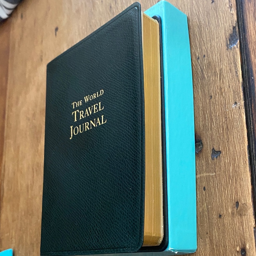 Tiffany & Co. Dark Green& Gold leather Travel Journal - never used - Picture 4 of 10